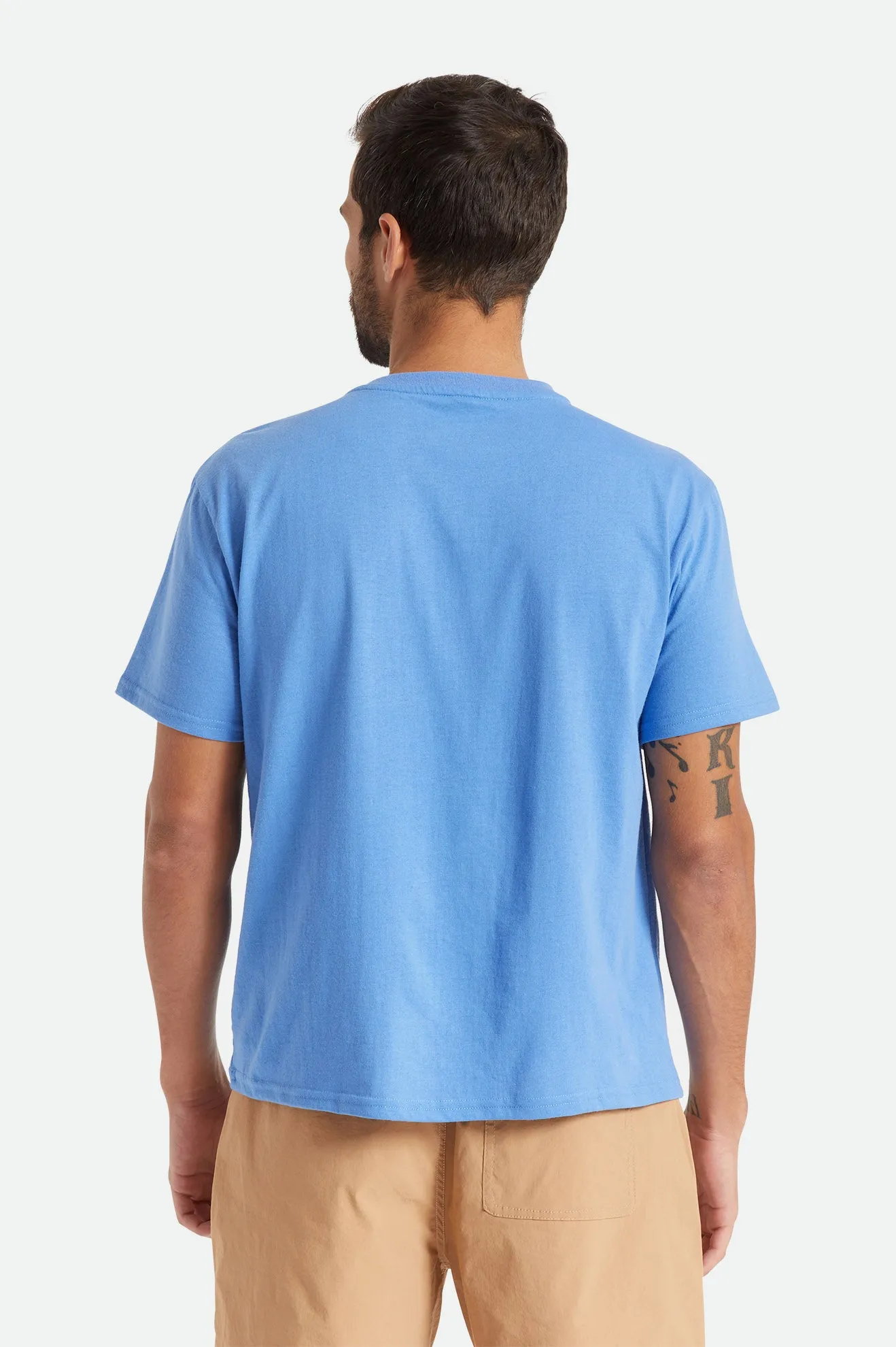 Basic S/S Henley Tee - Sky Blue