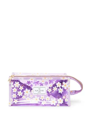 Beauty Tools | Jelly Open Flat Box Bag in Lilac Daisy | The Flat Lay Co