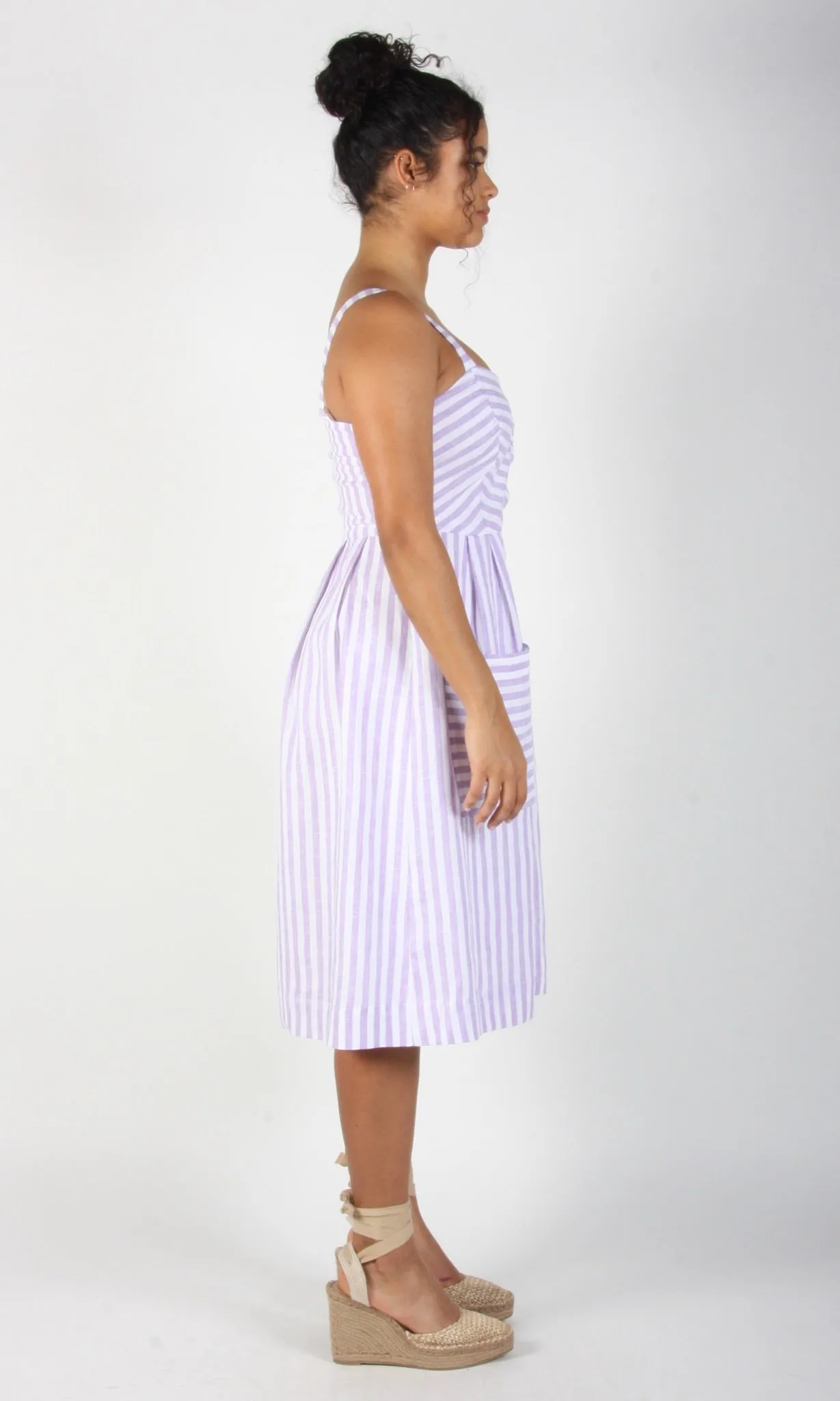 Birds of North America Vesper Sparrow Dress - Lavender Stripe (Online Exclusive)