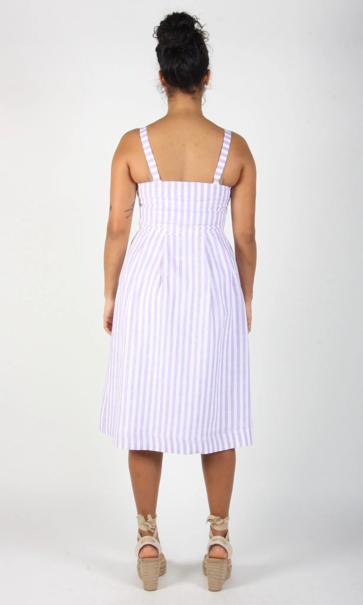 Birds of North America Vesper Sparrow Dress - Lavender Stripe (Online Exclusive)