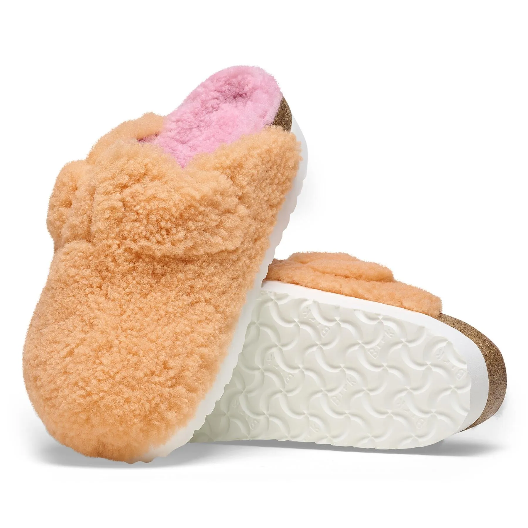 BIRKENSTOCK | SANDALIAS MUJER | BOSTON BB PLATF. FUR PAPAYA/CANDYPINK 11676 | ROSA | M - MEDIUM