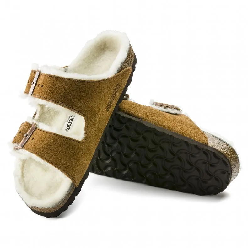 Birkenstock Arizona Fur Suede Leather Regular Fit (Mink)