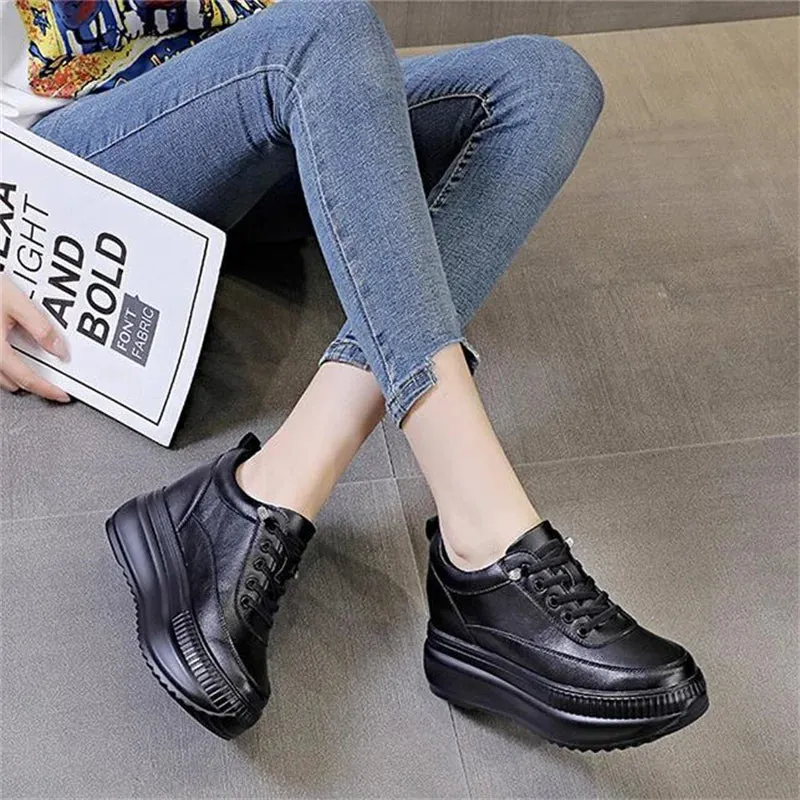 Black Platform Sneakers For Women's