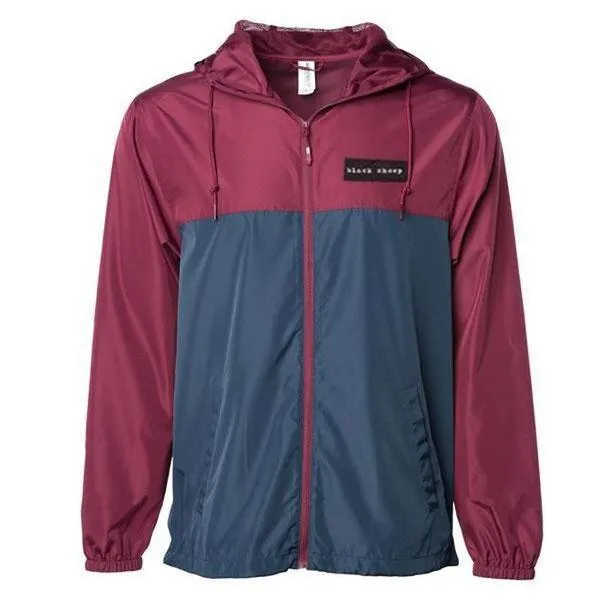 Black Sheep Lightweight Windbreaker Jacket Maroon - Navy