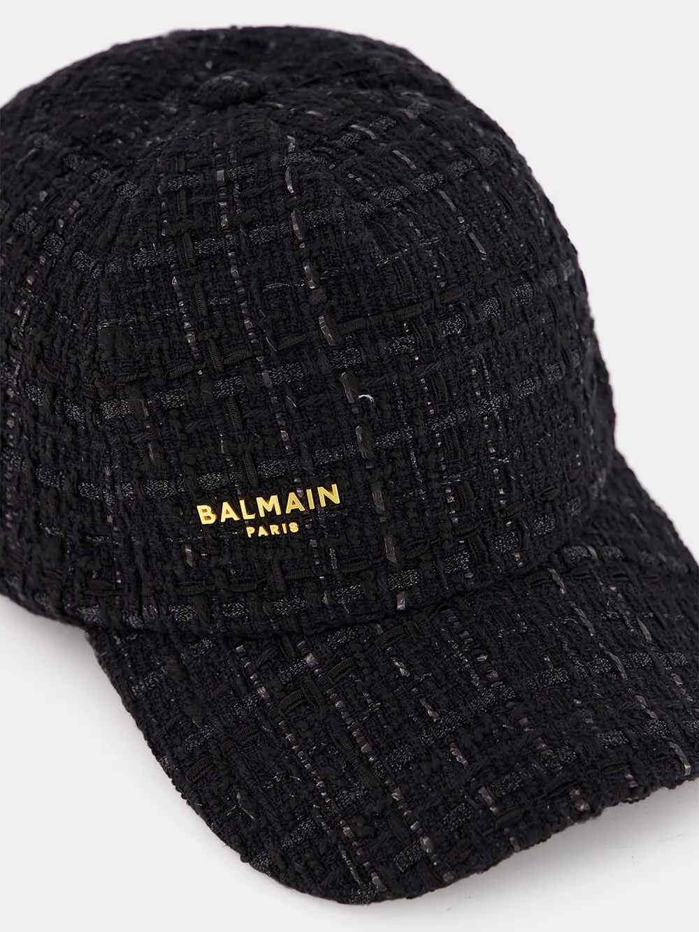 Black Tweed Logo Cap