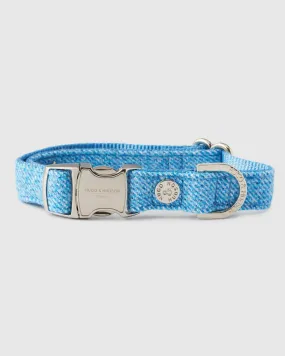 Blue Luxury Tweed Dog Collar