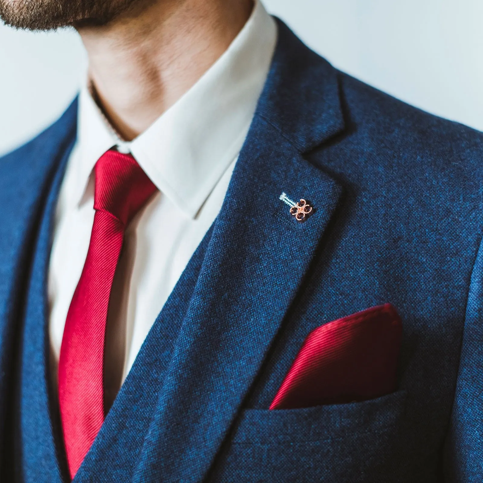 Blue Tweed Wedding Suit