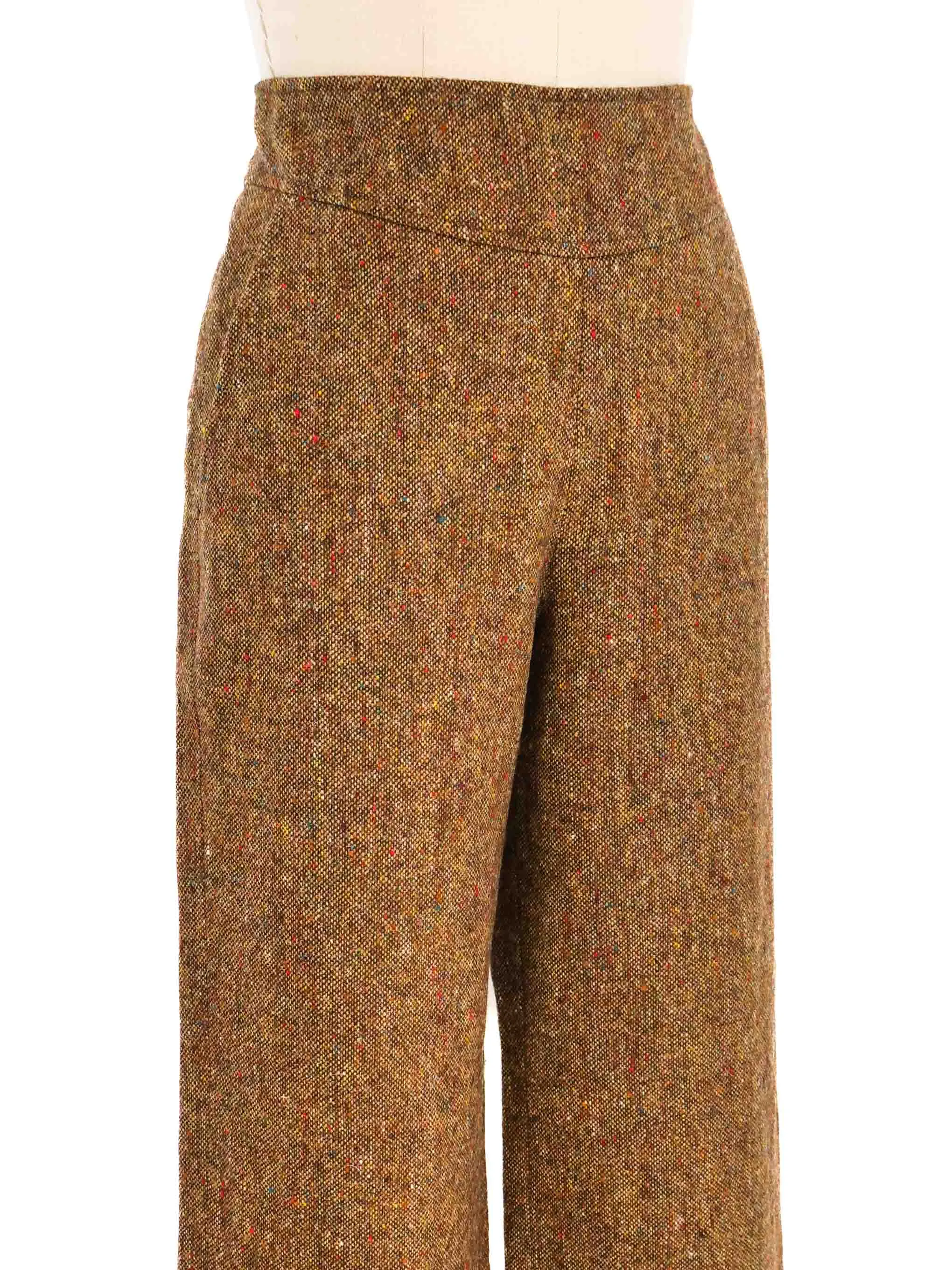 Bottega Veneta Tweed Wide Leg Trousers