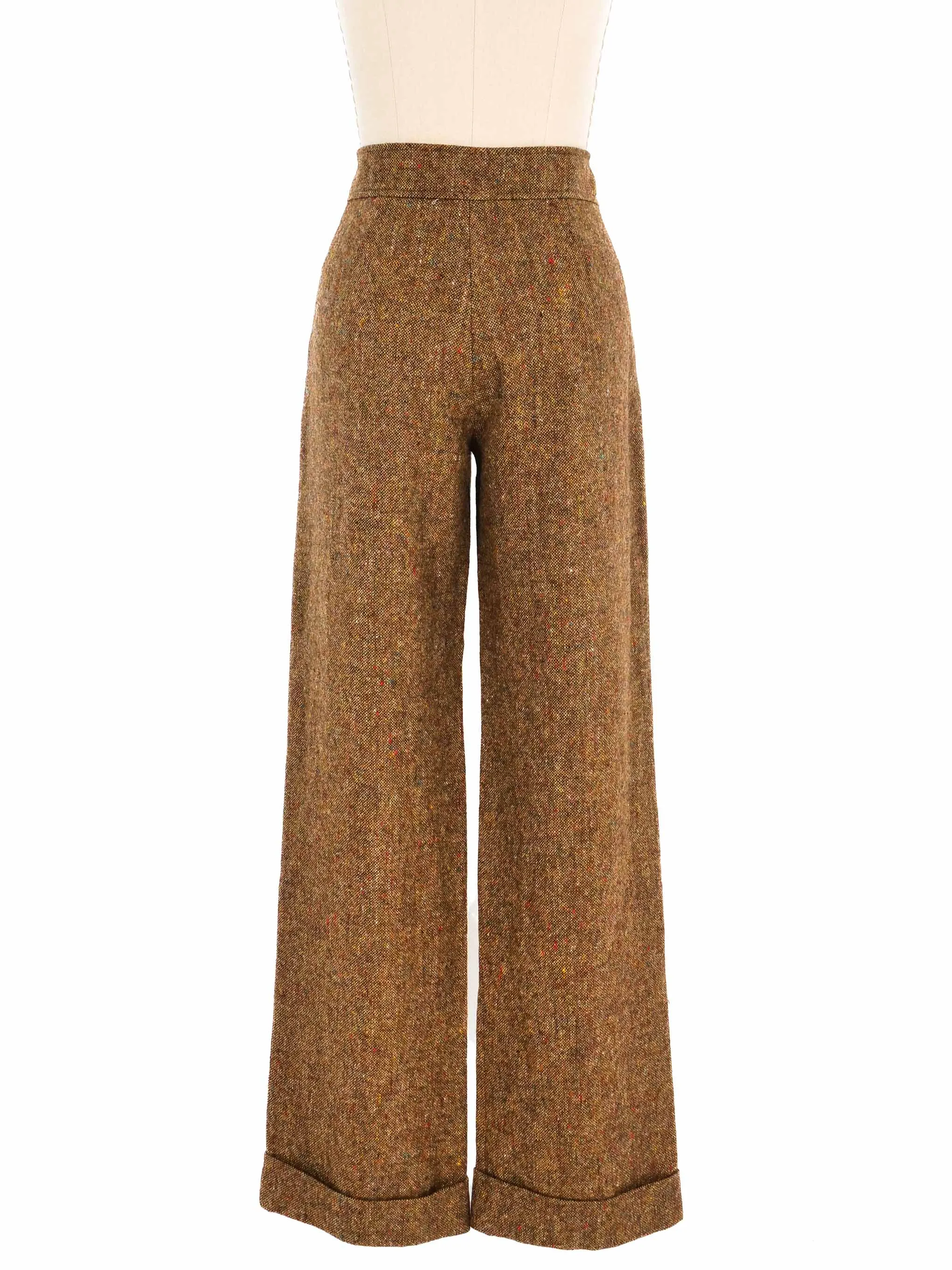 Bottega Veneta Tweed Wide Leg Trousers