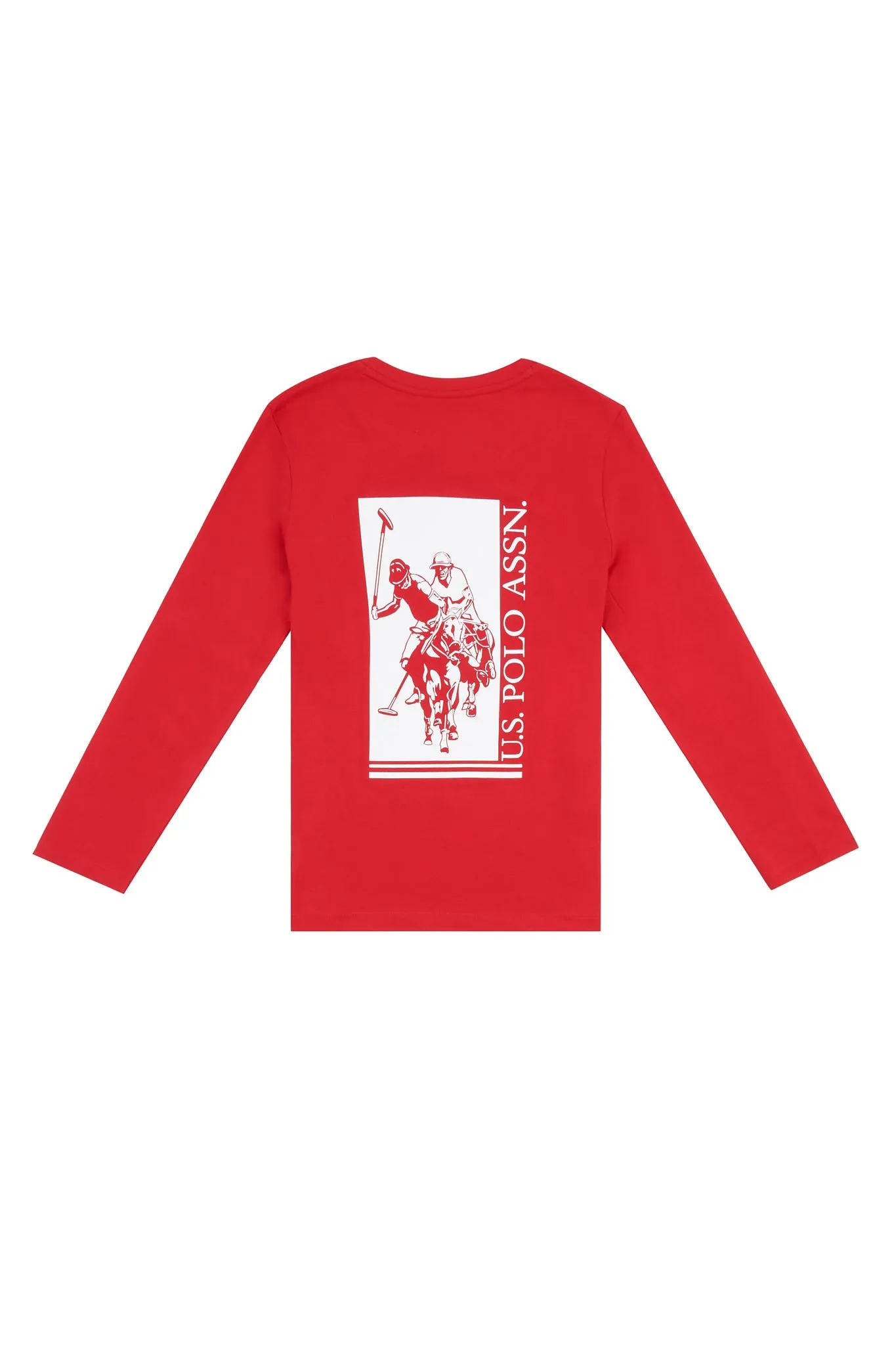 Boys Back Graphic Long Sleeve T-Shirt in Tango Red