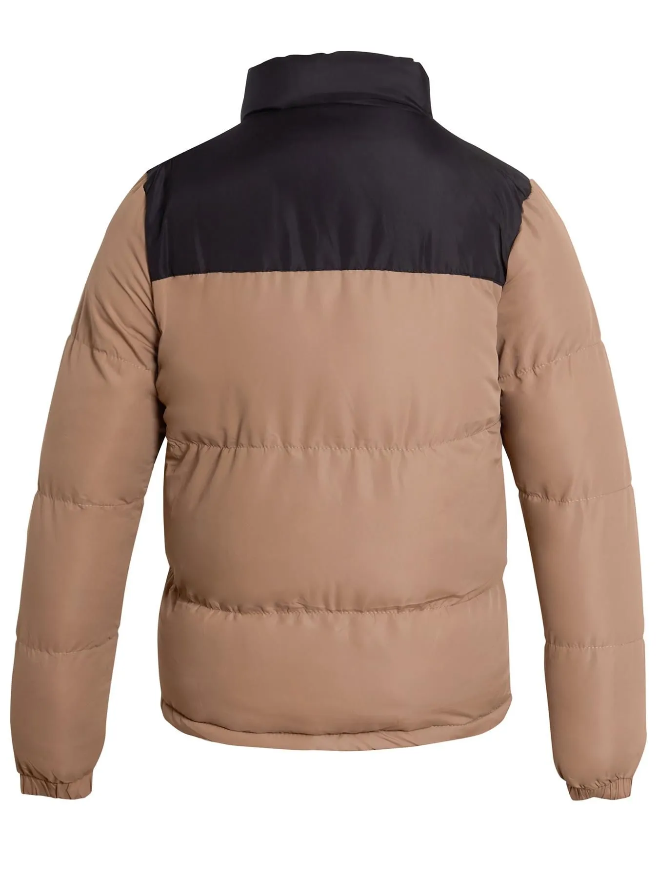 Boys Quilted Puffa Jacket, Stone, Khaki, Ages 7 to 13 Years