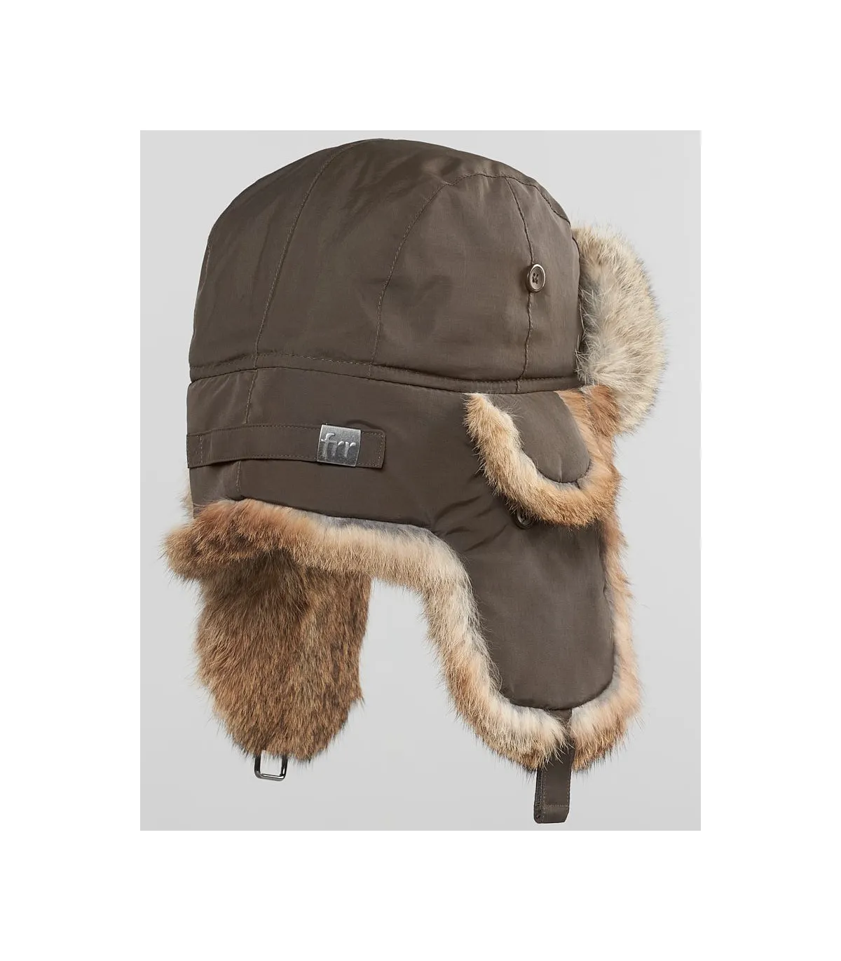 Brown B-52 Aviator Hat with Natural Brown Rabbit Fur for Men: FurHatWorld.com