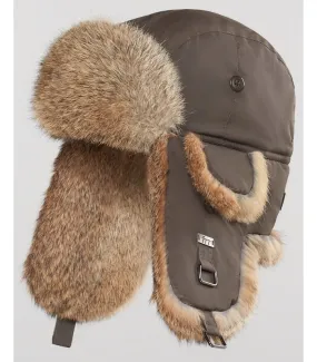 Brown B-52 Aviator Hat with Natural Brown Rabbit Fur for Men: FurHatWorld.com