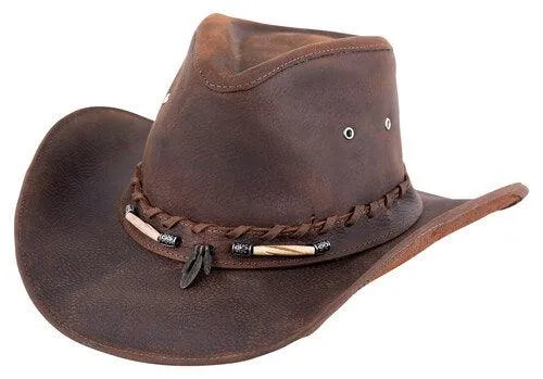 Bullhide Briscoe Chocolate Brown Leather Western Cowboy Hat 4052CH