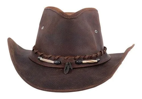 Bullhide Briscoe Chocolate Brown Leather Western Cowboy Hat 4052CH