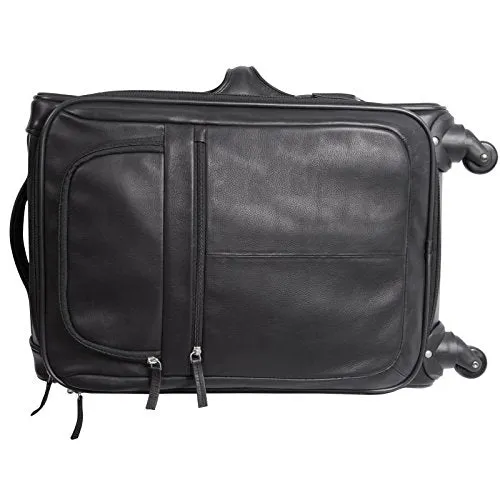 Canyon Outback Romeo Canyon 22-Inch Spinner Carry-On Leather Suitcase, Black, One Size