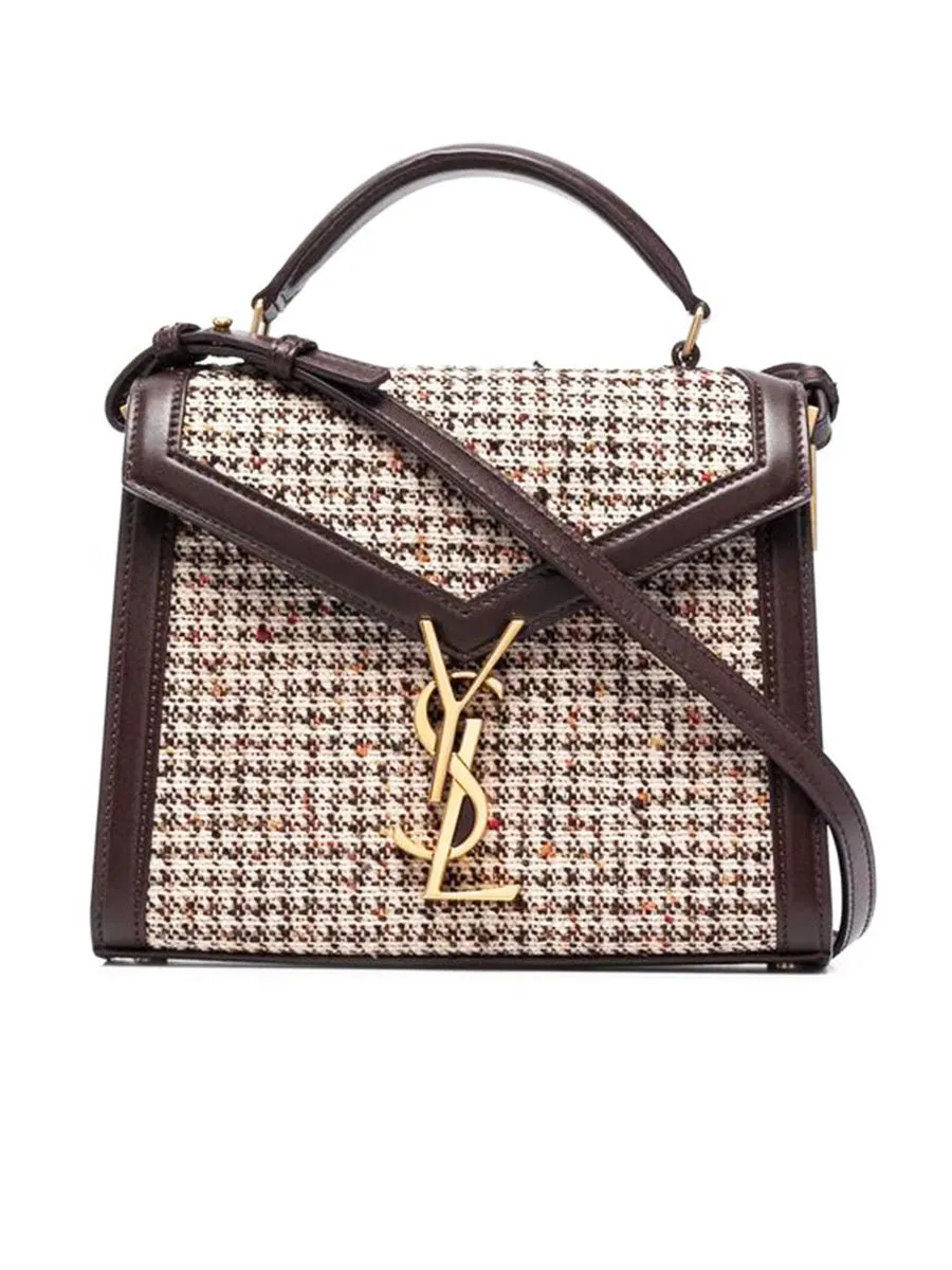 Cassandra Mini Top Handle Bag in Tweed Pied de Poule