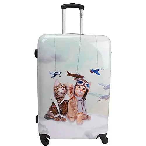 Chariot 3- Piece Lightweight Spinner Carry-On Upright Suitcase, Cat Pilots