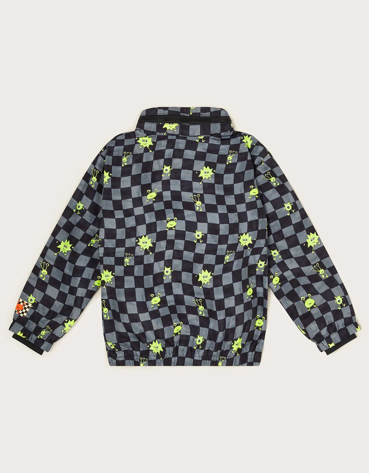 Checkerboard Monster Windbreaker Ivory