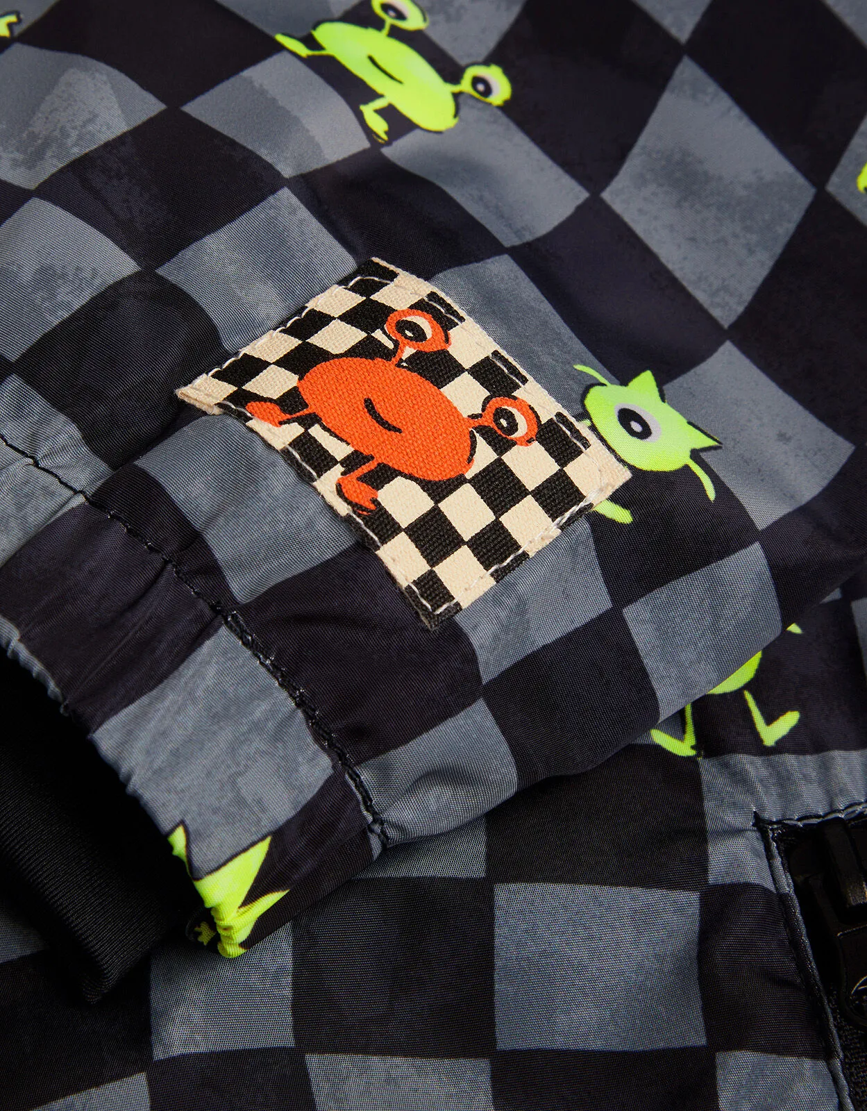 Checkerboard Monster Windbreaker Ivory