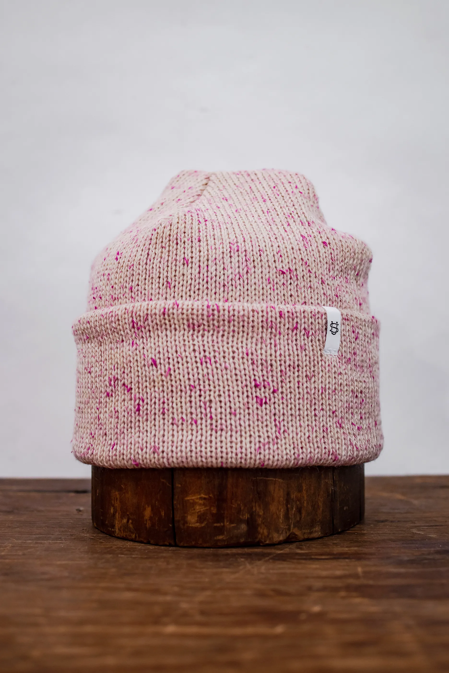 Cherry Blossom Tweed Ragg Wool Beanie: One Size