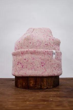 Cherry Blossom Tweed Ragg Wool Beanie: One Size