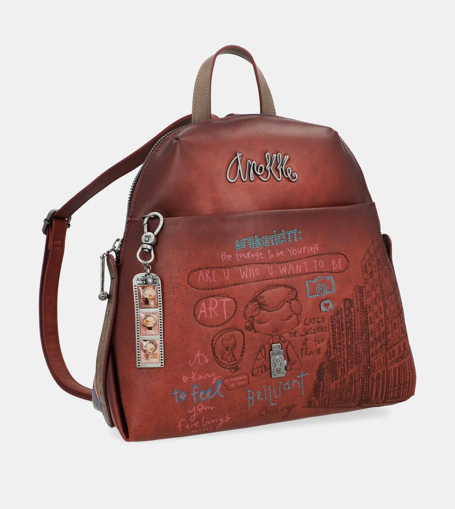 City Art maroon knapsack