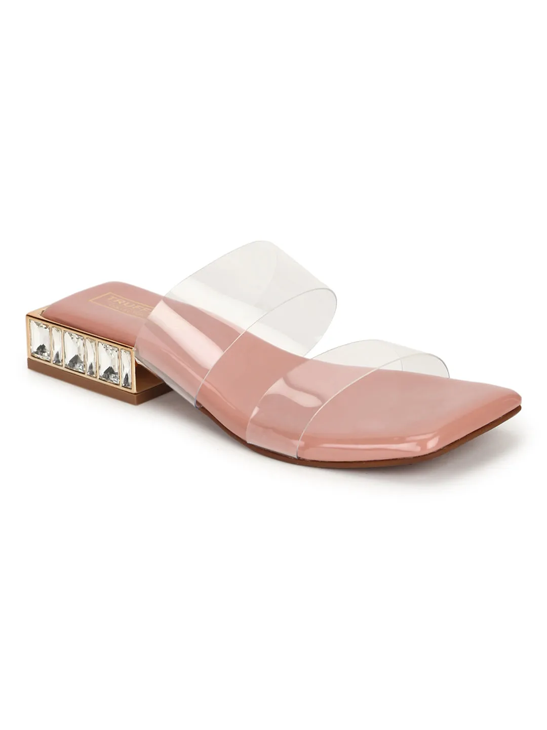 Clear Nude PU Perspex Kitten Heel Mules (TC-SLC-4202-NUD)