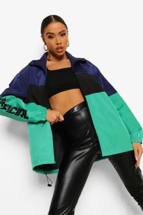 Color Block Branded Windbreaker