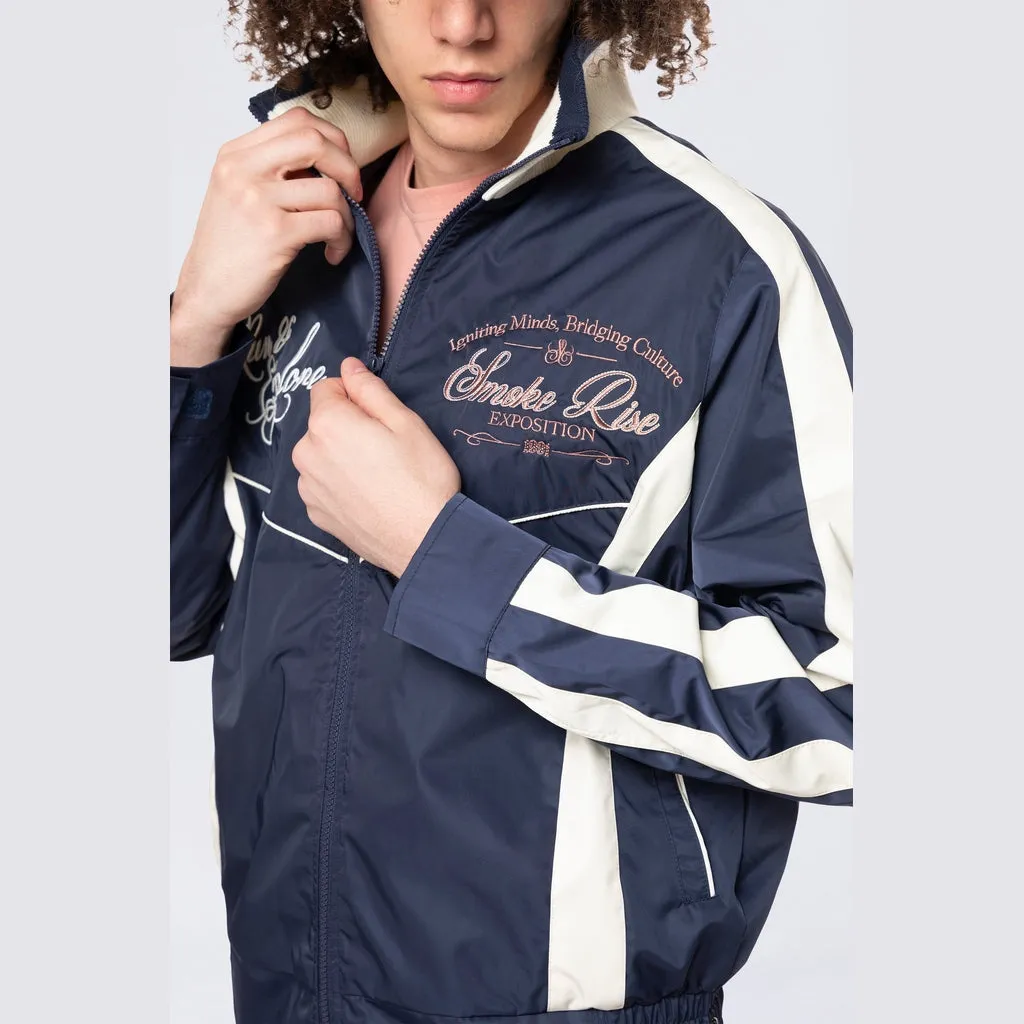 Colorblock Windbreaker Jacket - Navy