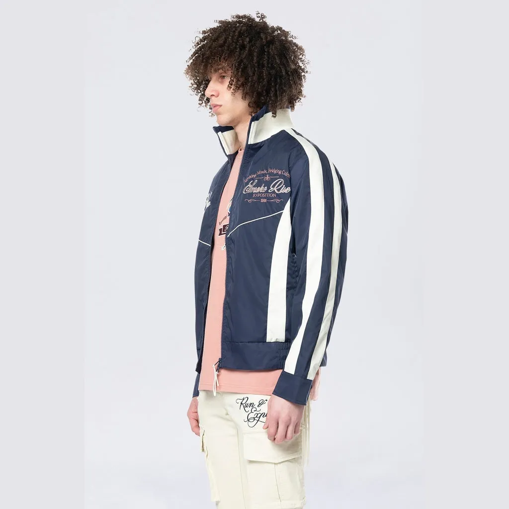 Colorblock Windbreaker Jacket - Navy