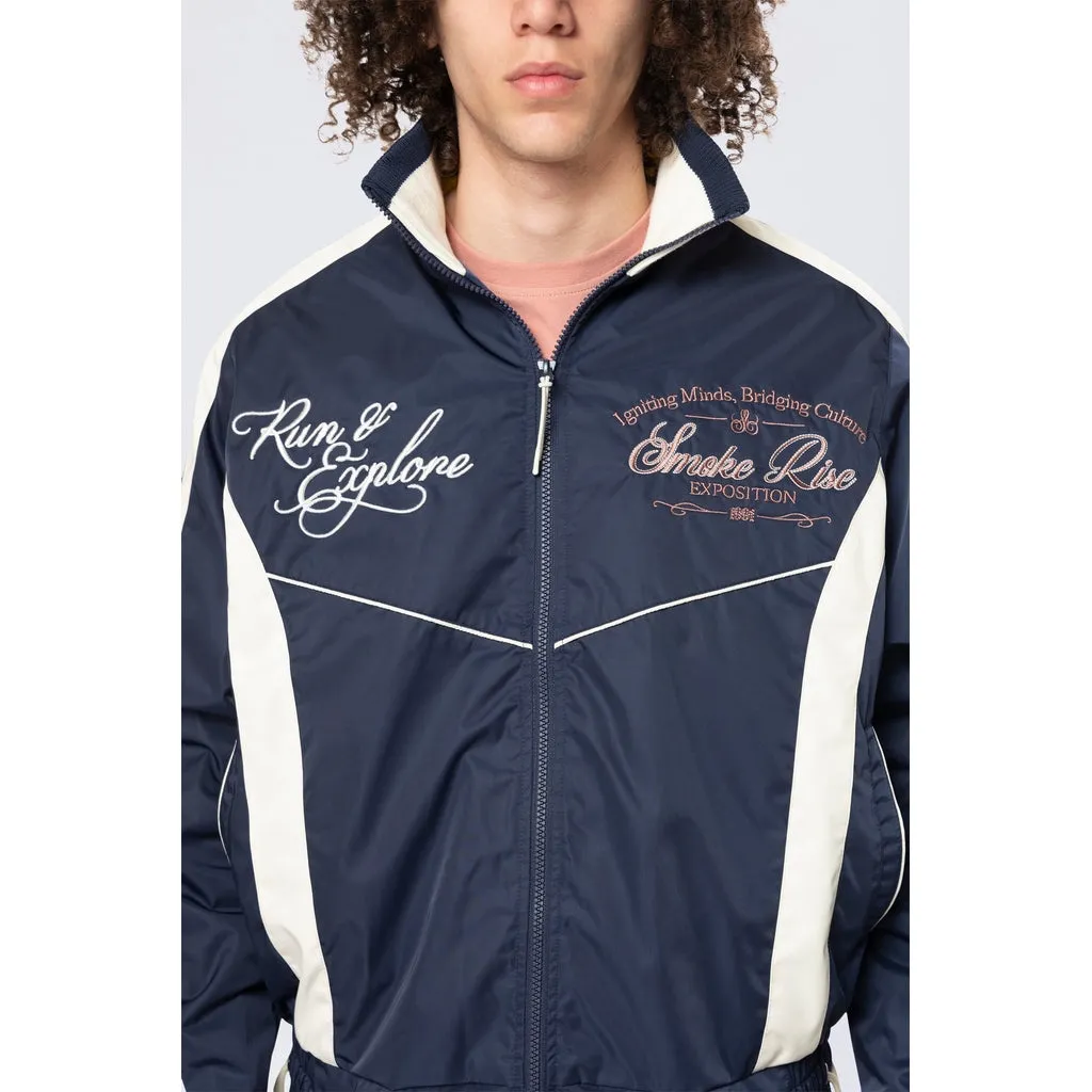 Colorblock Windbreaker Jacket - Navy