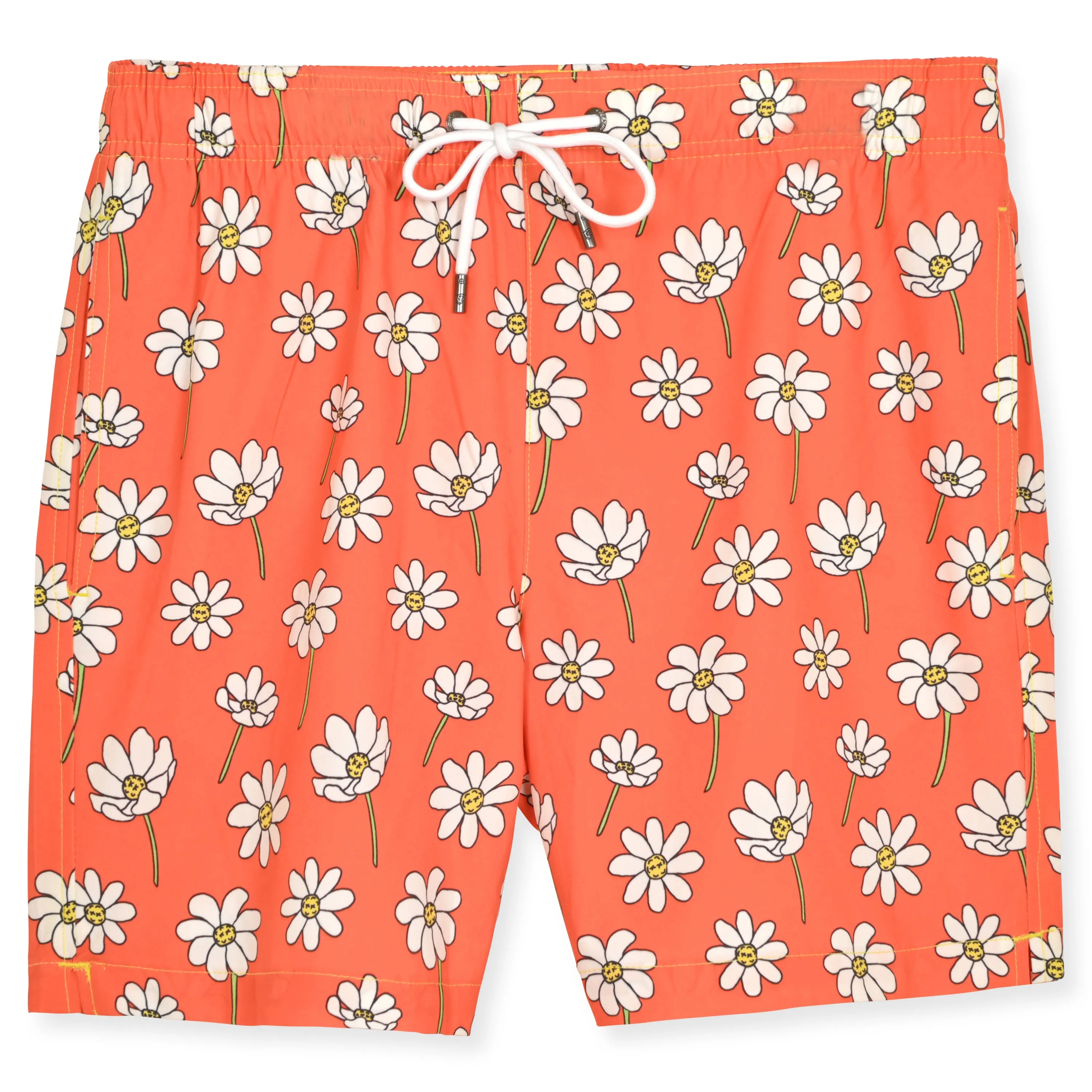 Coral Scattered Daisies Swim Trunk