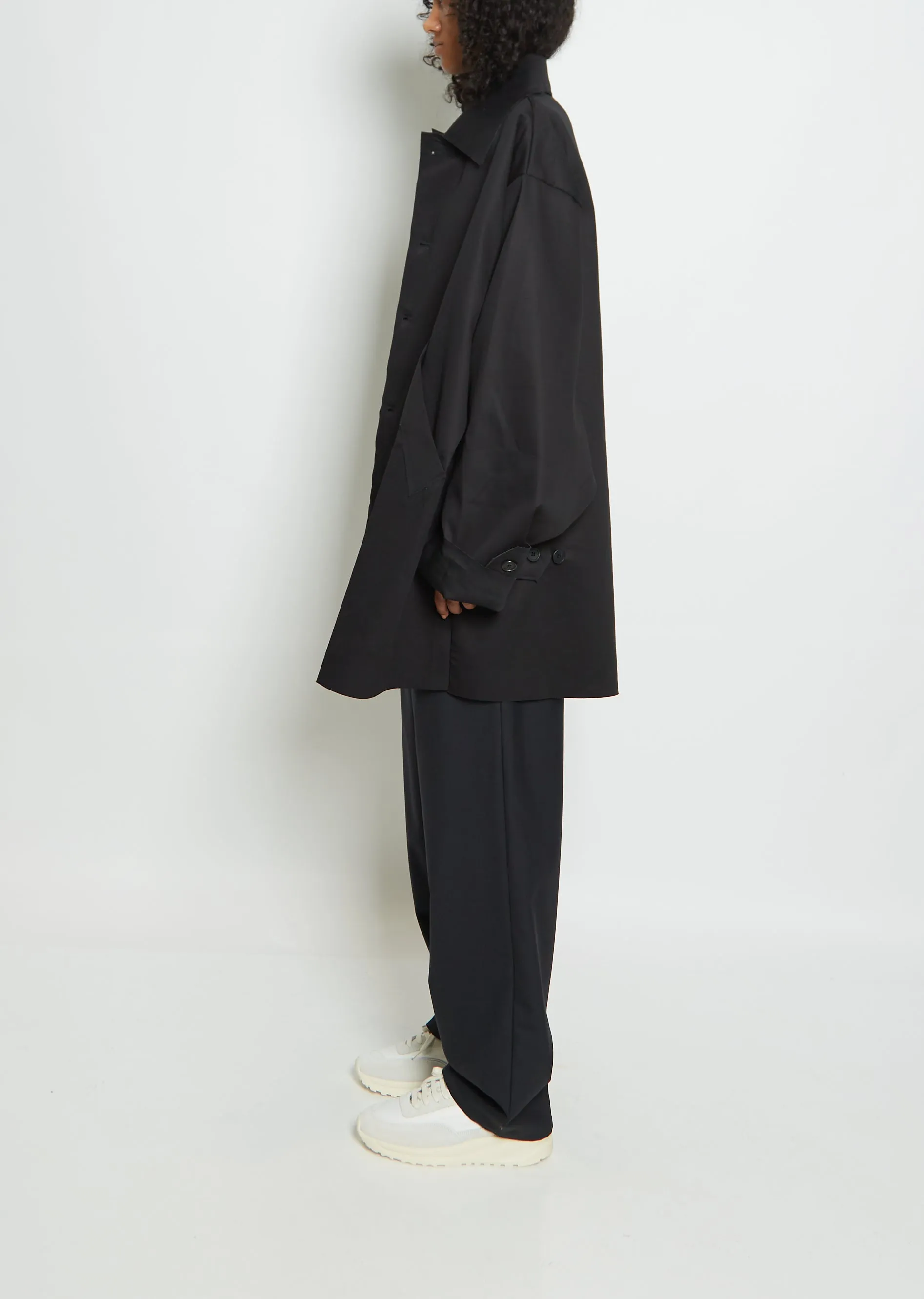 Cotton XXL Mackintosh Jacket — Black