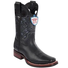 Cowboy Boots Square Toe Black