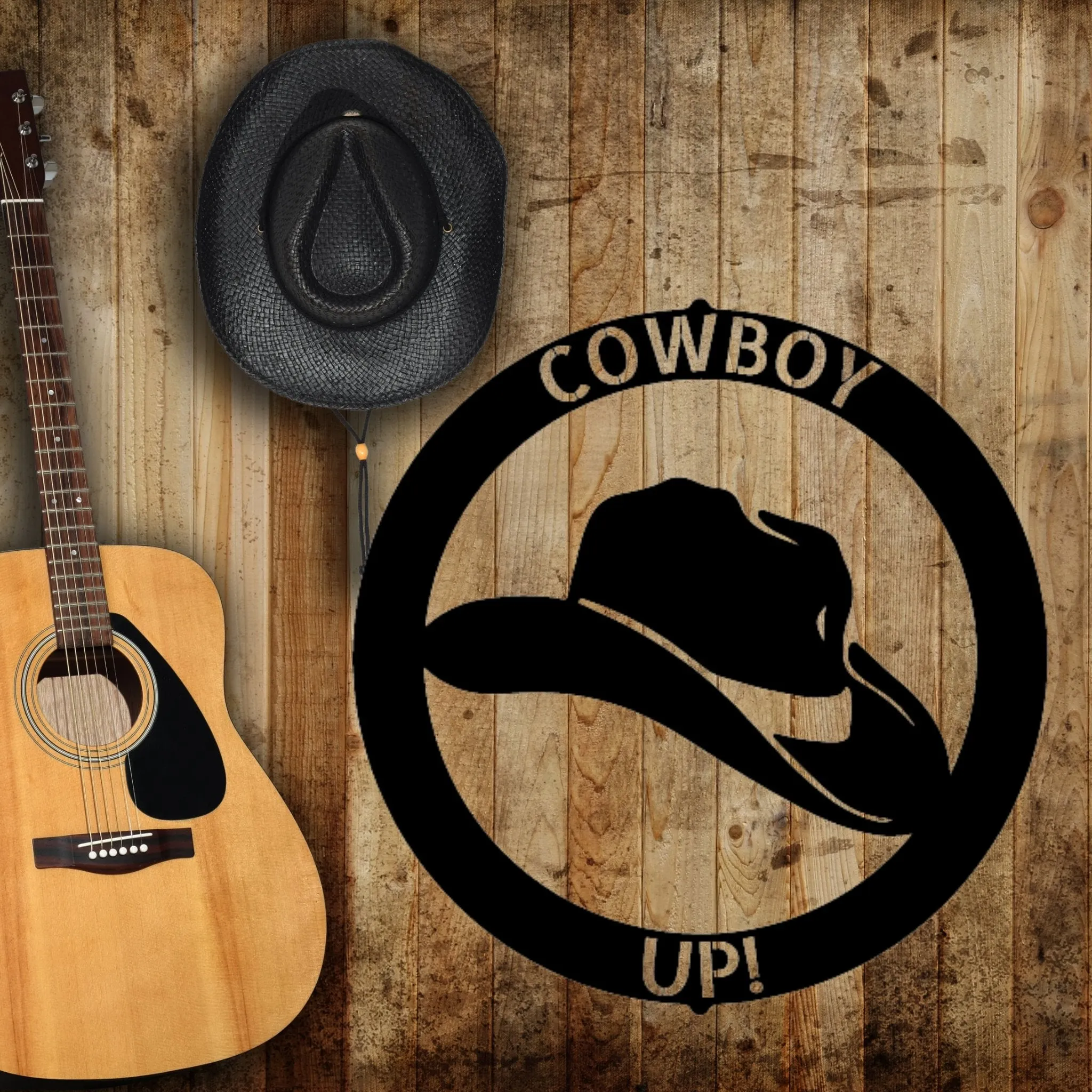 Cowboy Monogram - Personalized Steel Sign