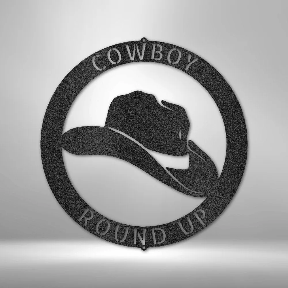 Cowboy Monogram - Personalized Steel Sign