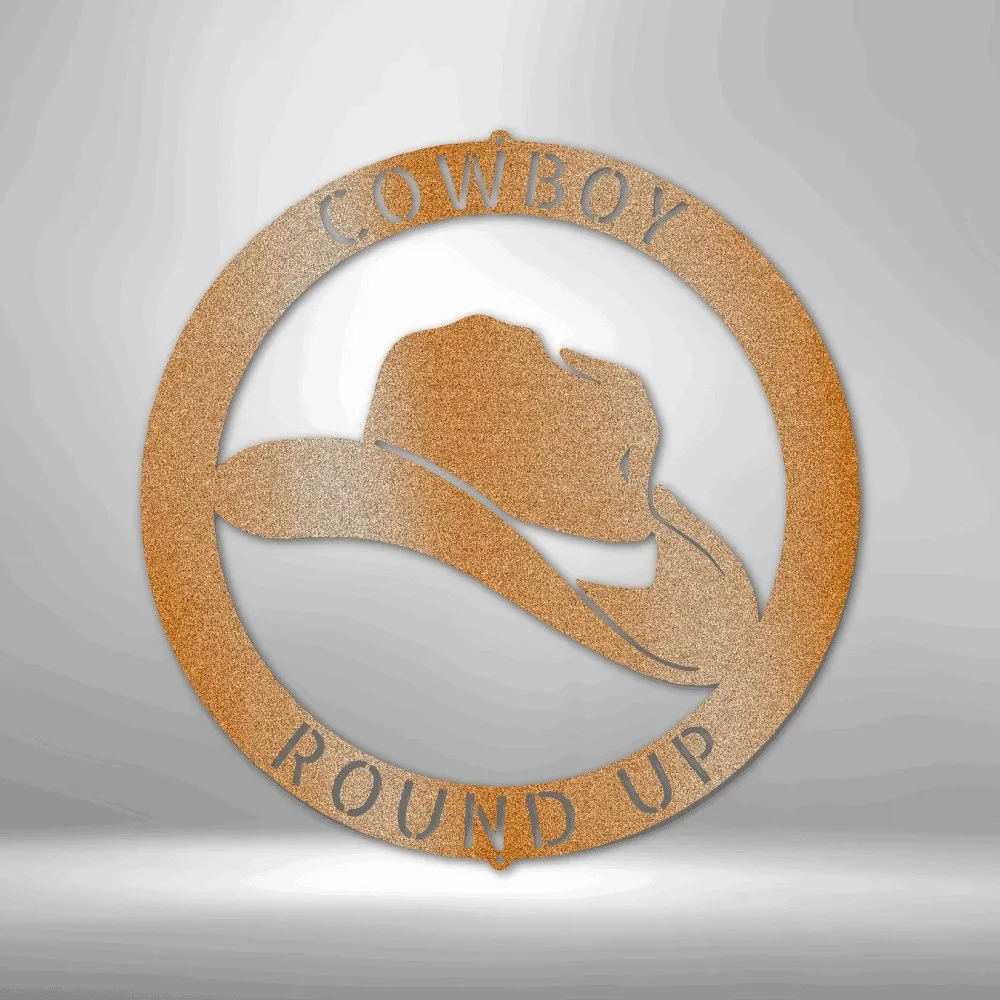 Cowboy Monogram - Personalized Steel Sign