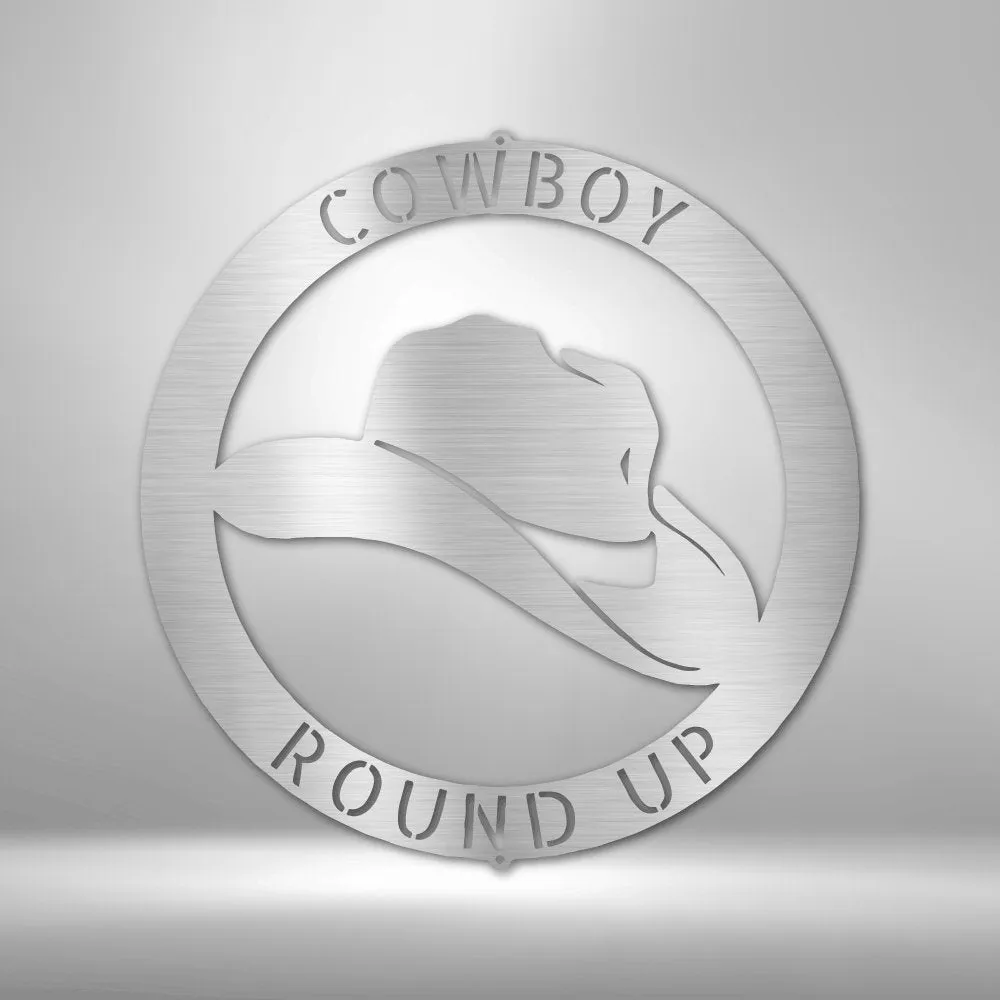 Cowboy Monogram - Personalized Steel Sign