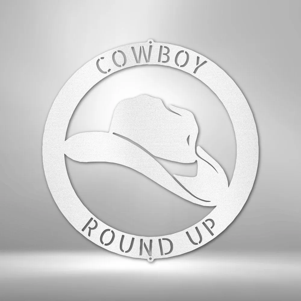 Cowboy Monogram - Personalized Steel Sign