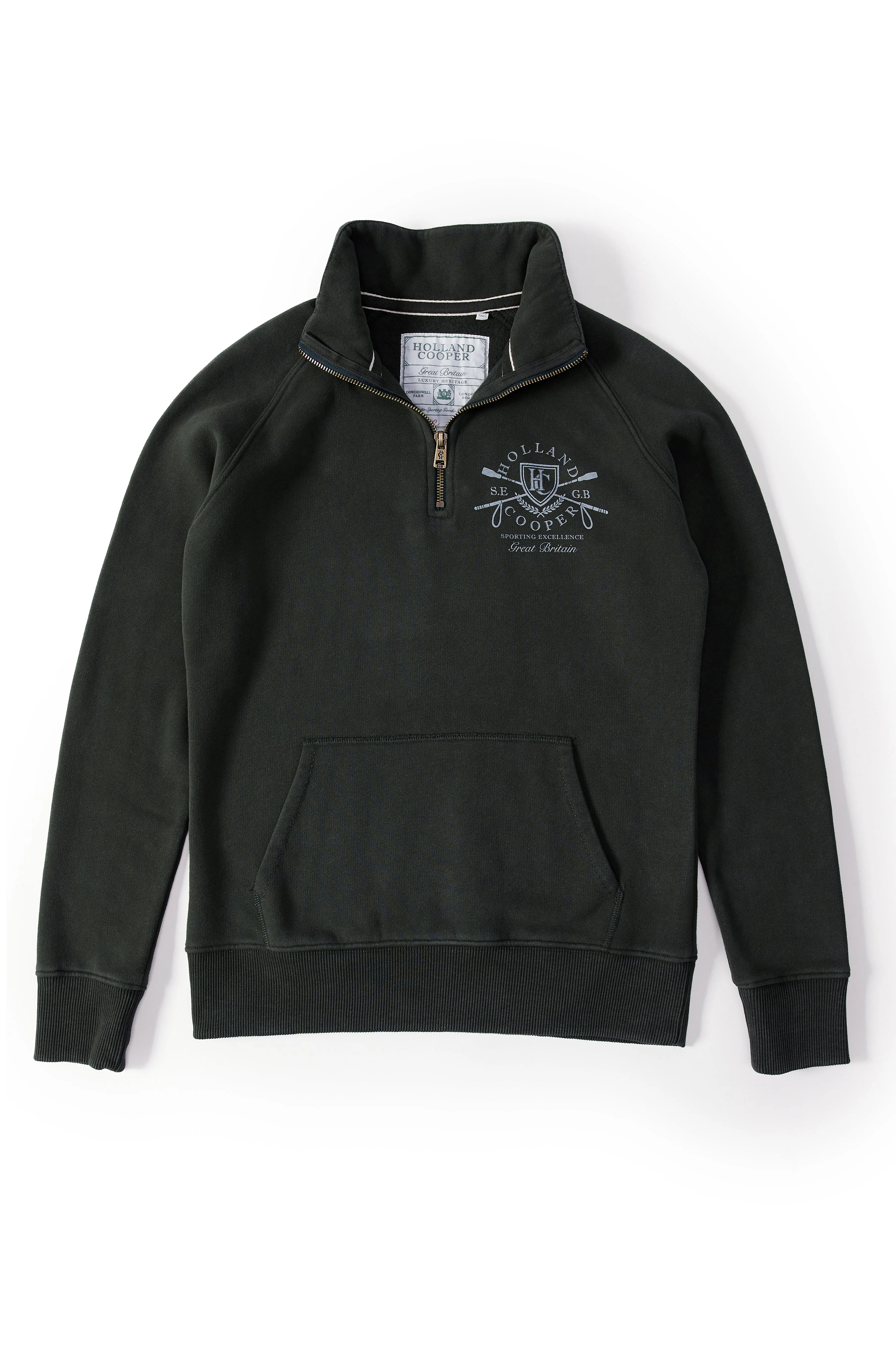 Crest Zip Henley (Racing Green)