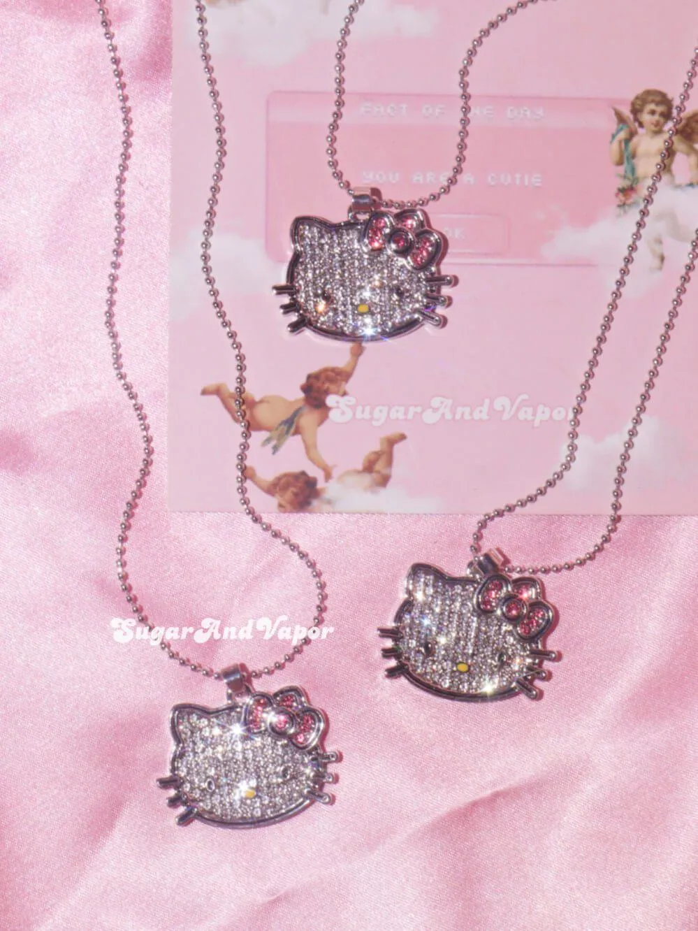 Cute Bling Kitten Necklace