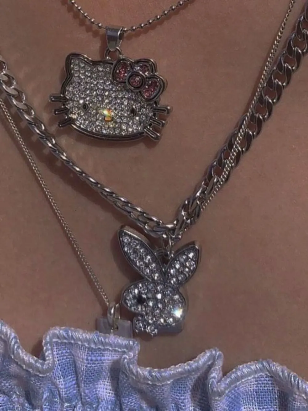 Cute Bling Kitten Necklace