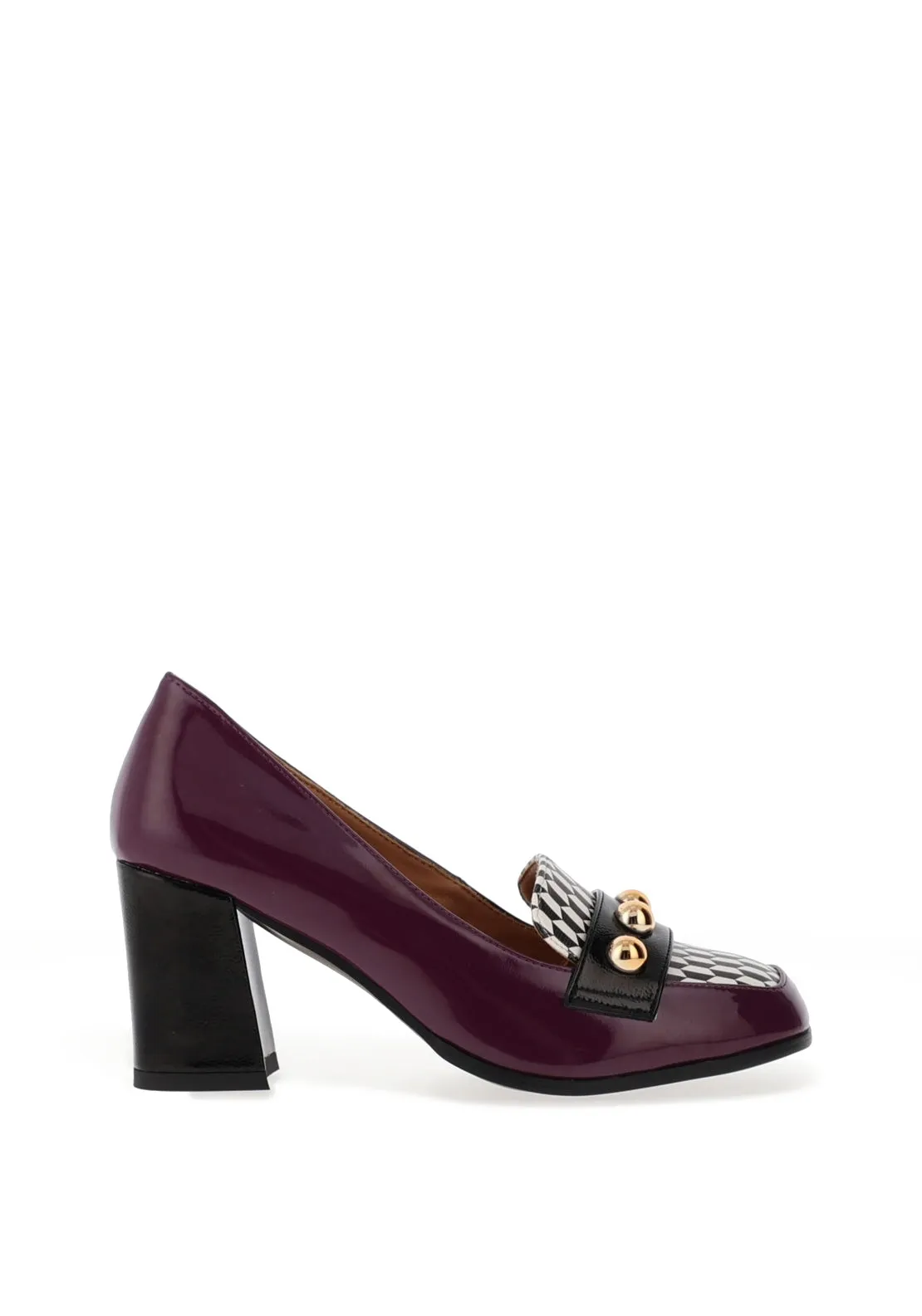 Dancing Matilda Trapeze Geometric Heeled Loafers, Purple