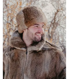 Darian Rabbit Fur Cossack Hat in Brown: FurHatWorld.com