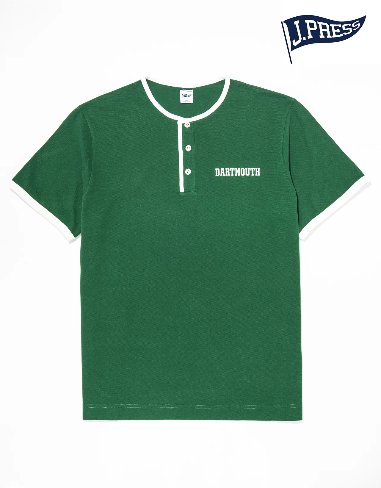 DARTMOUTH PIQUE HENLEY SHIRT - GREEN