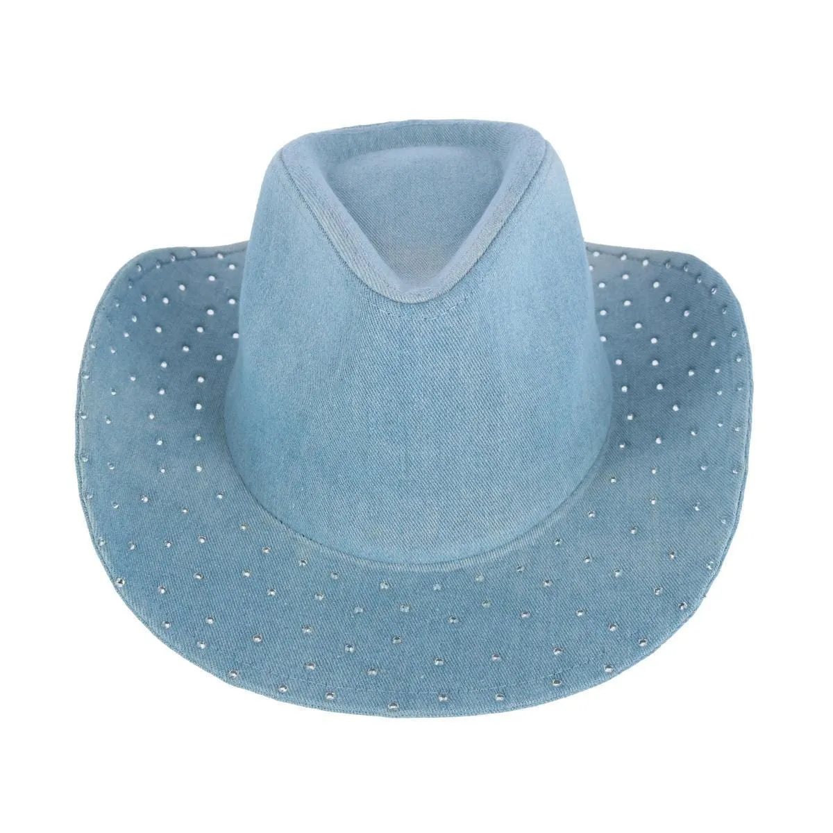 David & Young Women's Glitter Embellished Denim Cowboy Hat