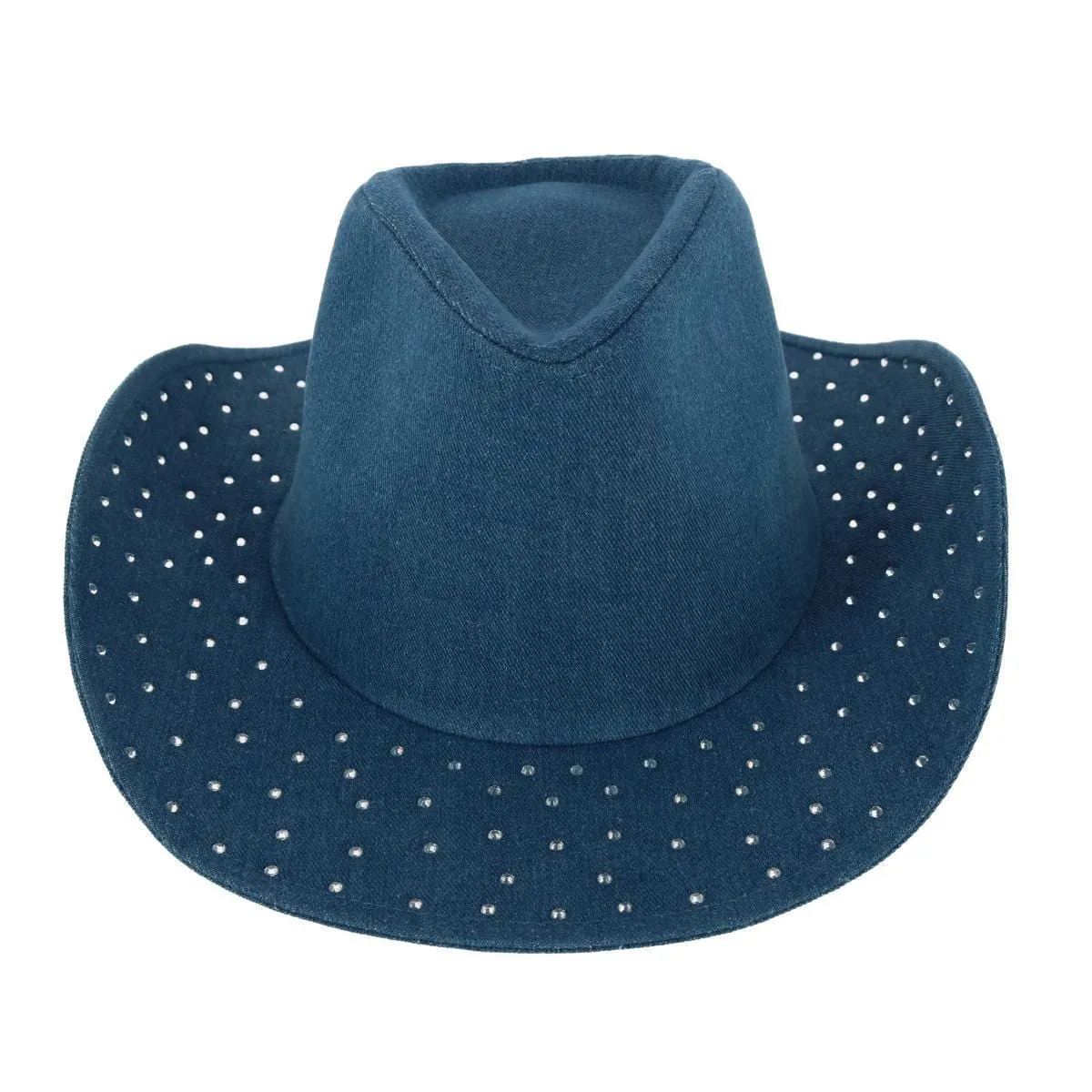 David & Young Women's Glitter Embellished Denim Cowboy Hat