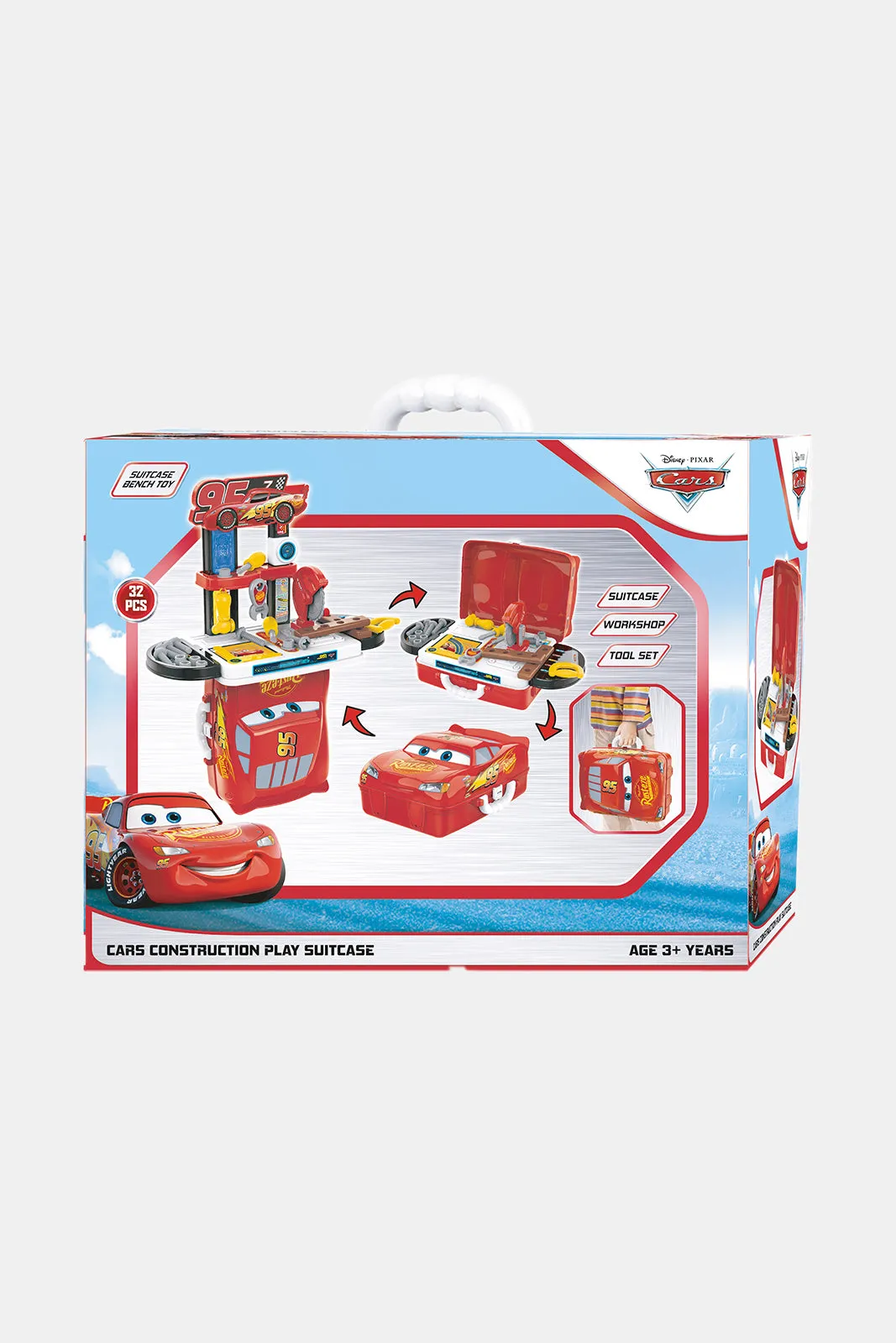 Disney Boys Red Cars Construction Play Suitcase (32 Piece)