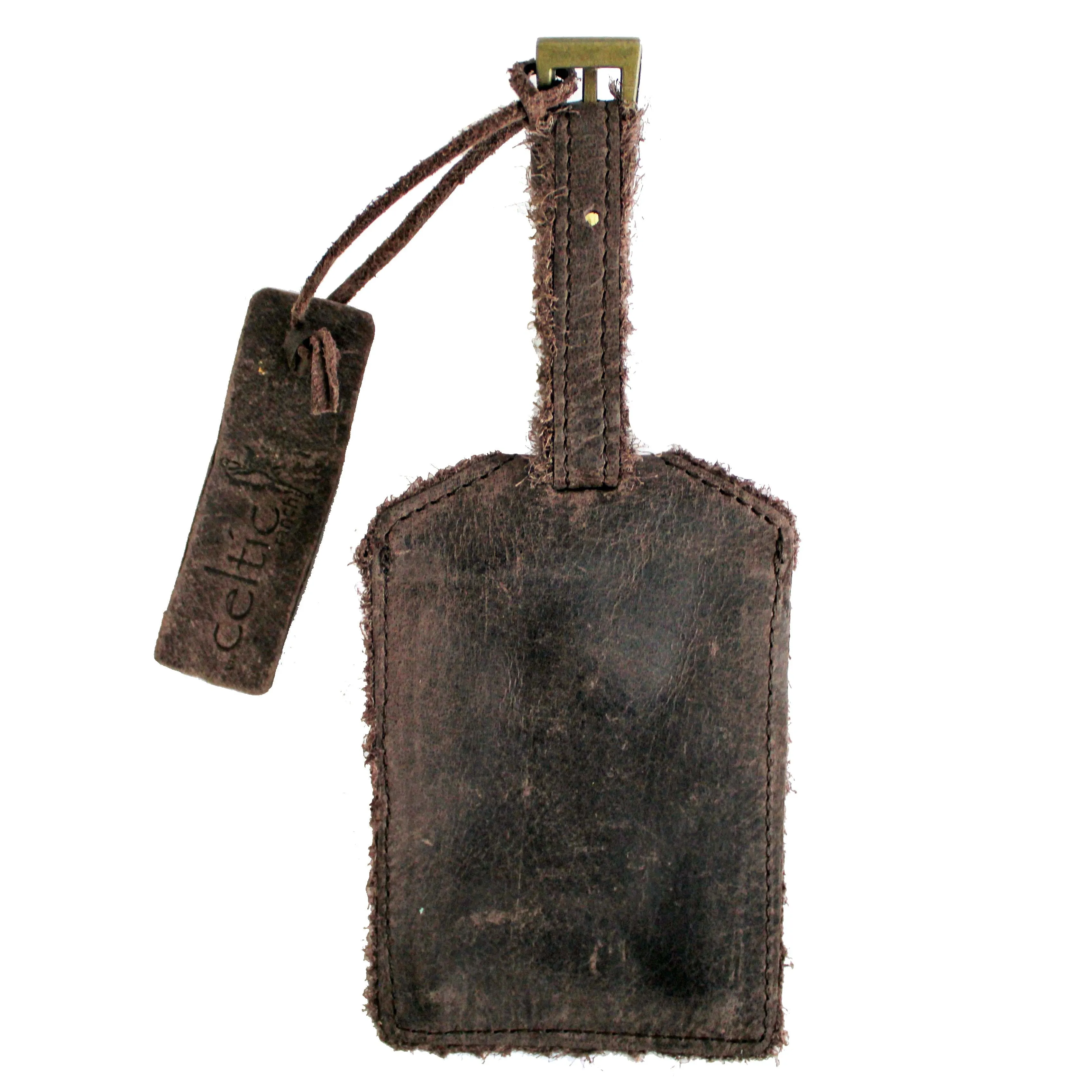 Distressed Leather Luggage Tag